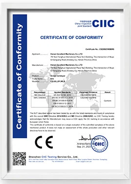 EXCT CE Certificate EXCT CE Certificate